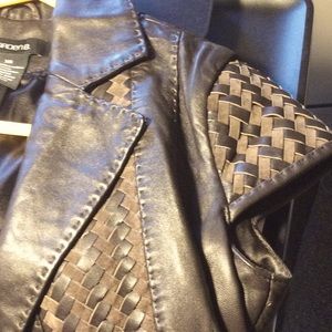 Gorgeous Woven Brown 100% Leather Vest Arden B XS